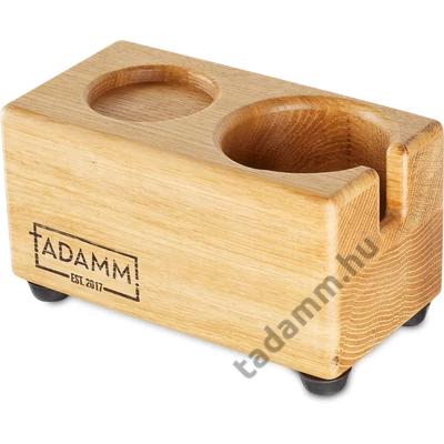 Tamper állvány tölgyfából 58 mm-es portafilterhez- tamper station
